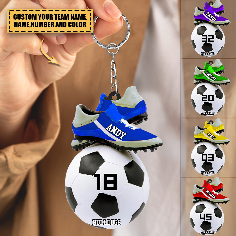 2022 Personalized Soccer Shoes Acrylic Keychain-Great Gift Idea For Soccer Players & Soccer Lovers