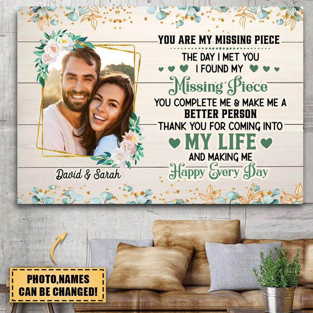 You Are My Missing Piece Couple Personalized Poster, Personalized Valentine Gift for Couples, Husband, Wife, Parents, Lovers