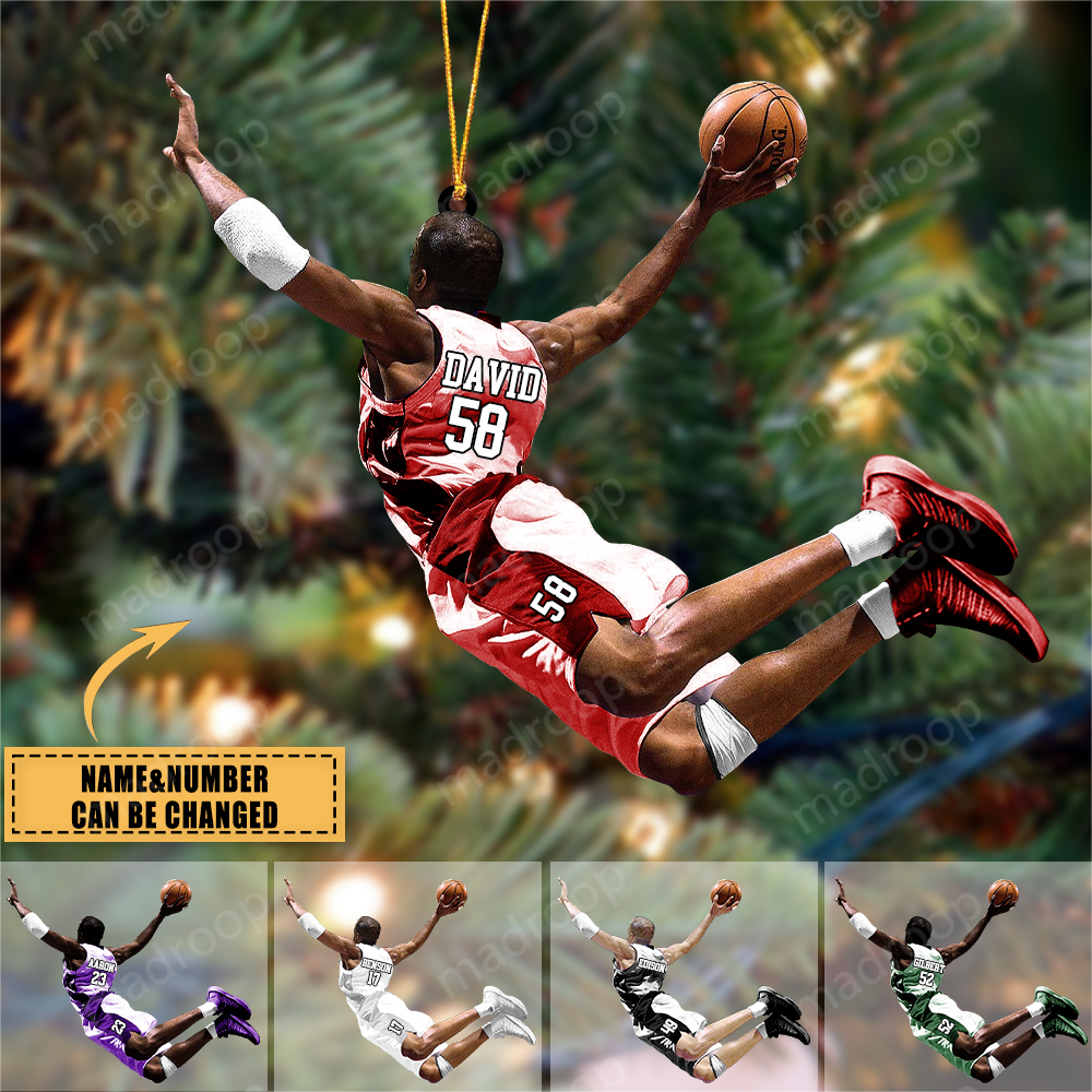 Custom Personalized Basketball Player Acrylic Ornament, Gift For Basketball Lovers