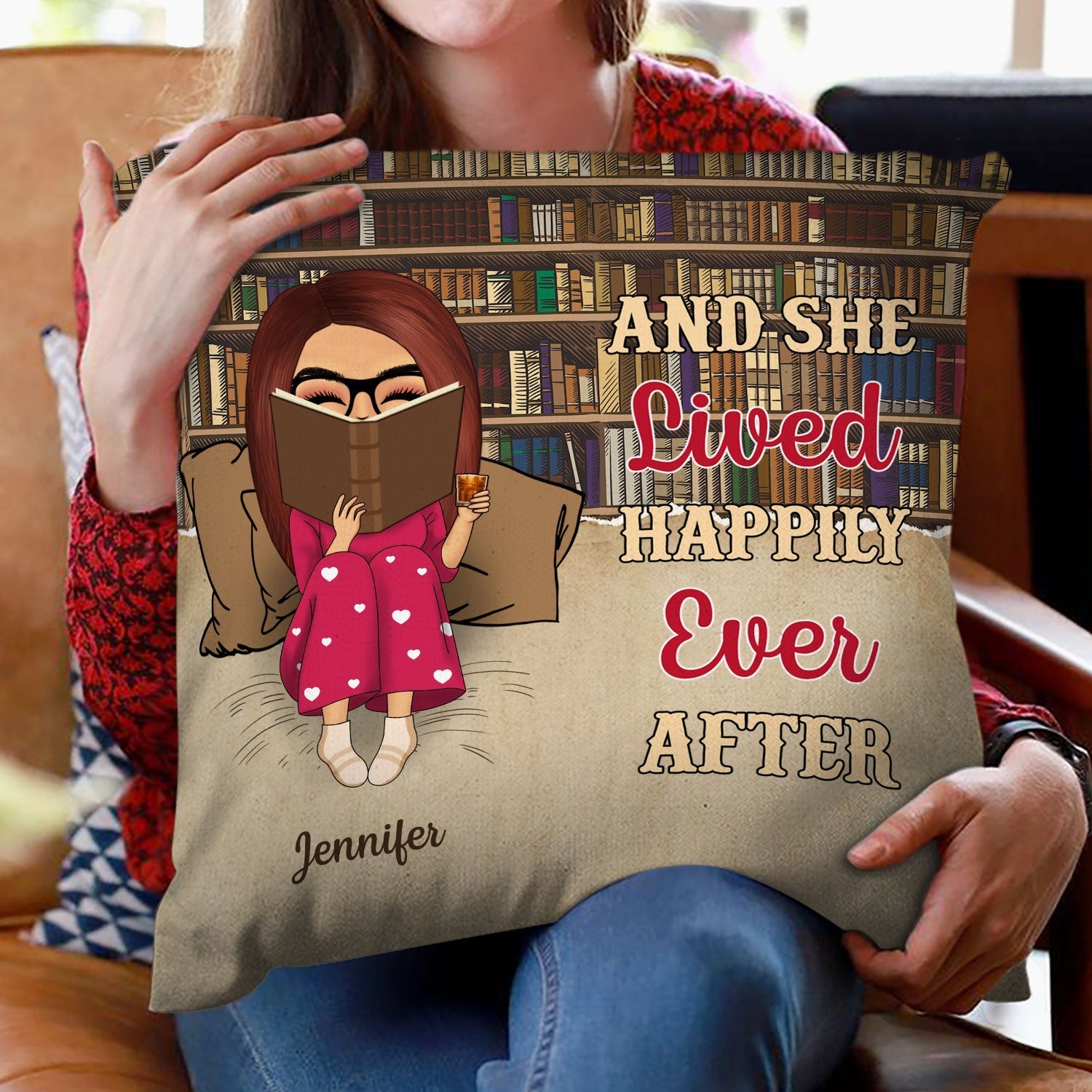 Reading Chibi Girl Just A Girl Who Loves Books - Personalized Custom Pillow